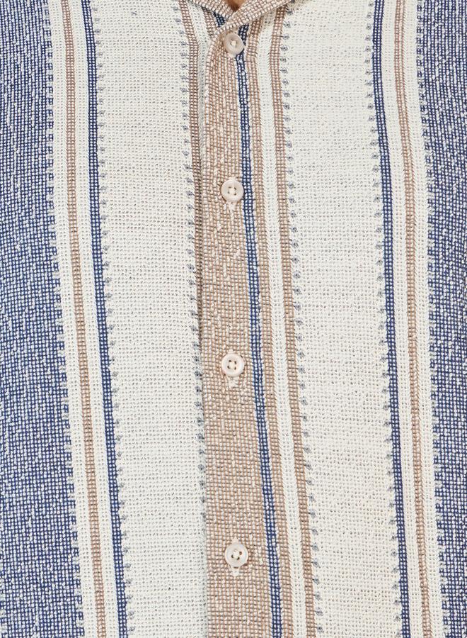 Styli Styli Stripe Knit Resort Collar Relaxed Fit Shirt and Shorts Co-Ords  - Image 4