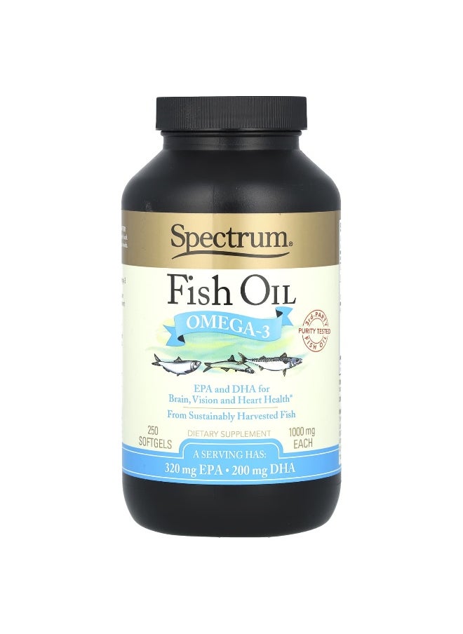 Spectrum Essentials Spectrum Essentials, Fish Oil, Omega-3, 1,000 mg, 250 Softgels (500 mg per Softgel)  - Image 1