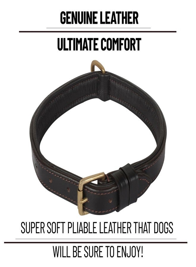 Rustic Town Leather Dog Collar for Pets - Collar with Brass Buckles and D Rings for Name Tags/Plate - Perfect Size for Medium & Large Dogs (15 to 19 inches) - Image 5