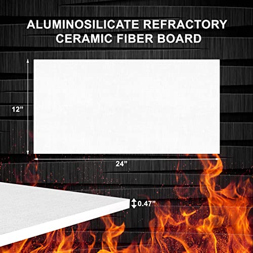 SIMOND STORE Ceramic Fiber Insulation Board - 2300F Rated - 0.47" x 12" x 24" - Pack of 1 - Fireproof Insulation Board for Wood Stoves, Pizza Ovens, Forges, Kilns, Furnaces, Fireplaces, Boilers - Image 2