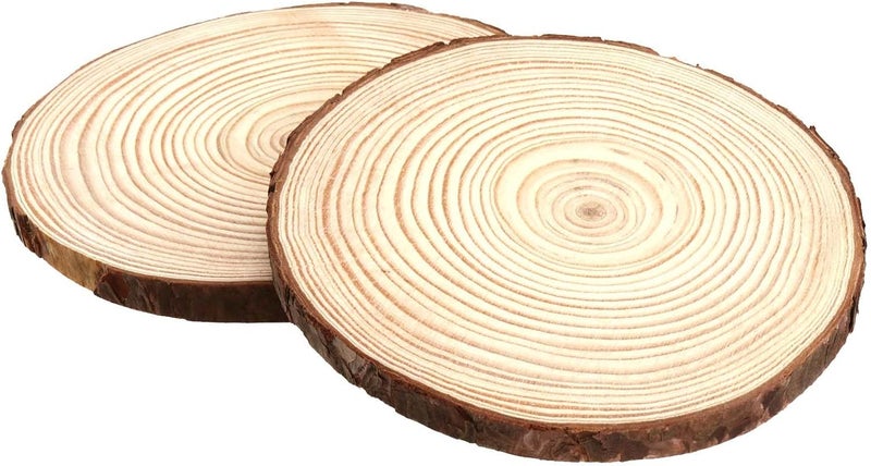 JAPCHET 50 PCS 555 Inch Natural Wood Slices Wooden Circle Slices with Bark Unfinished Wood Discs for Home Decorations and Christmas Ornaments - Image 4