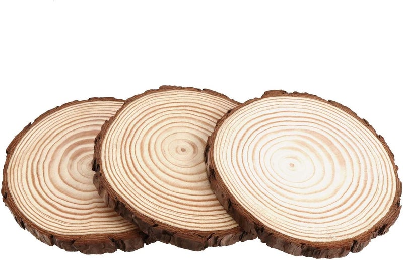 JAPCHET 50 PCS 555 Inch Natural Wood Slices Wooden Circle Slices with Bark Unfinished Wood Discs for Home Decorations and Christmas Ornaments - Image 5