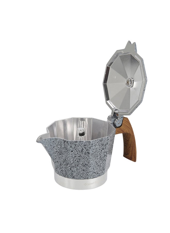 AL SANIDI Aluminum speciaLity coffee pot, Coffee maker, Gray, 6.5x10x13 Cm  - Image 3