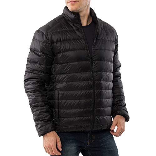 Alpine Swiss Niko Men’s Puffer Jacket | Warm Down Alternative Insulated Coat | Packable, Water-Resistant & Windproof Winter Outerwear with Zipper Pockets BLK M - Image 4