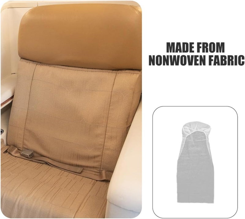 Abaodam 4pcs Disposable Universal Non-Woven Seat Covers for Car Train Bus and Theater Seats White Protective Disposable Cushion Set - Image 4