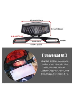 Generic Universal LED Motorcycle Tail Light with License Plate Bracket, 12V Integrated Turn Signals & Brake Light for Dirt Bikes, Scooters & ATVs (Black)  - Image 2
