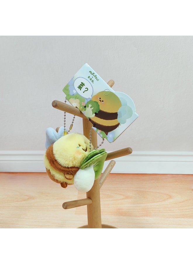 Generic - Slug Bear Bee CP Pendant Creative Cow BEE Small Doll Cute BEE Keychain Bag Hanging Gift-Color:9cm Flower Language Bee Flower Basket Pendant-Height:See Description Of Color - Image 1