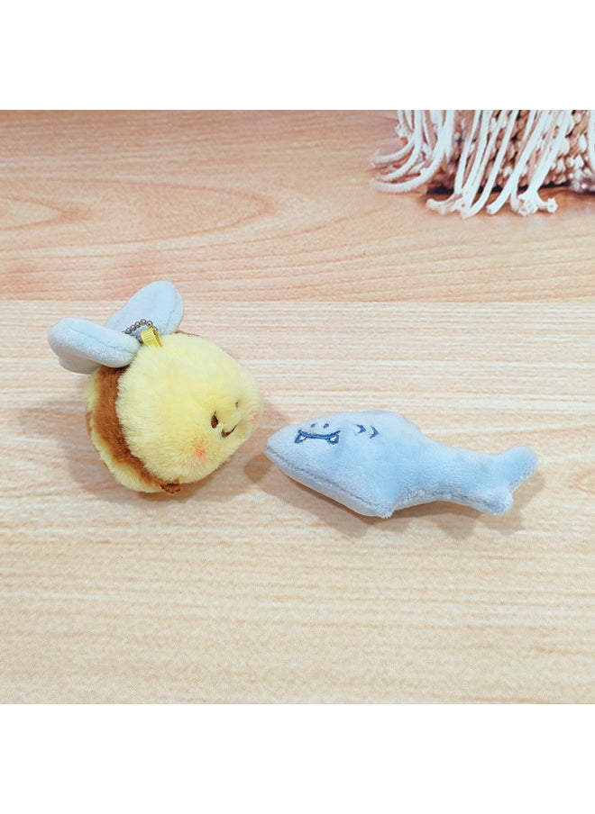 Generic - Slug Bear Bee CP Pendant Creative Cow BEE Small Doll Cute BEE Keychain Bag Hanging Gift-Color:9cm Flower Language Bee Flower Basket Pendant-Height:See Description Of Color - Image 1