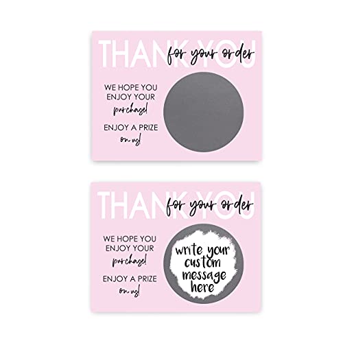 My Scratch Offs Small Business Thank you Promotion DIY Make Your Own Scratch Offs 20 Pack 3x4 Cards & Stickers Pink - Image 2