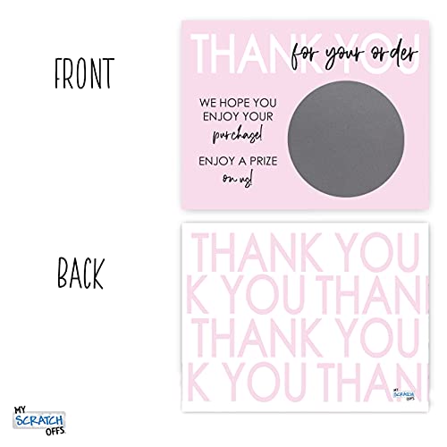 My Scratch Offs Small Business Thank you Promotion DIY Make Your Own Scratch Offs 20 Pack 3x4 Cards & Stickers Pink - Image 5