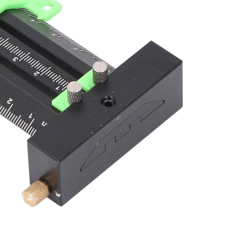 Green T Type Scribing Tool Double Line Marking Ruler 16CM Woodworking Sliding Measurement - Image 3