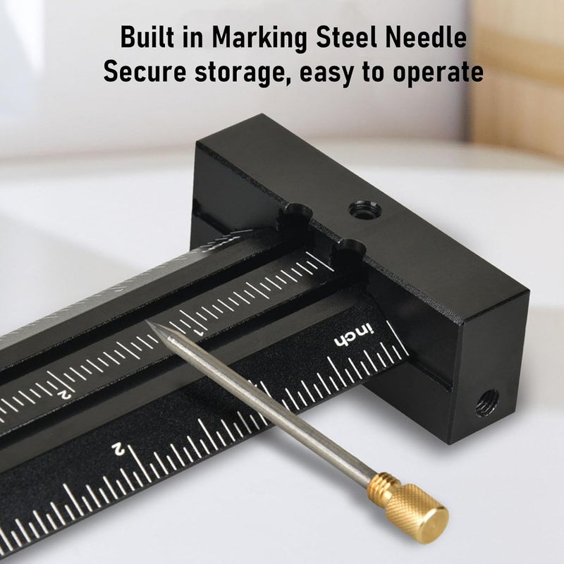 Green T Type Scribing Tool Double Line Marking Ruler 16CM Woodworking Sliding Measurement - Image 5