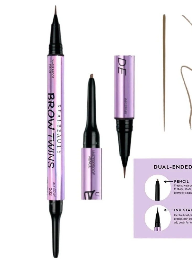 ريال بيوتي قلم حواجب مقاوم للماء يدوم طويلا قطعتين بني غامق 002 - Image 4