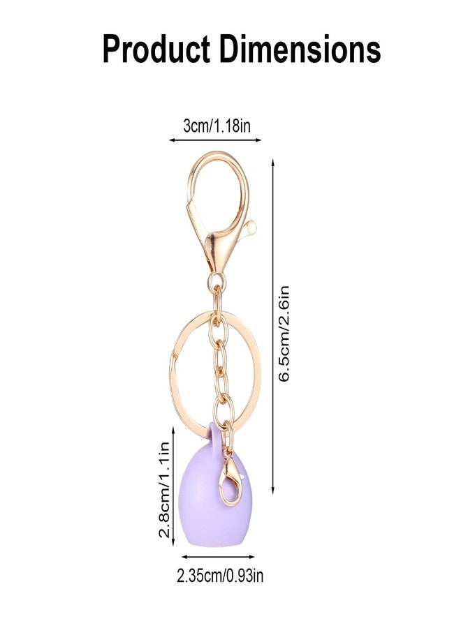 Fukaisu 2pcs Lip Balm Keychain Holder for NYX Makeup Smushy Matte Balm, Portable Lip Gloss Cap Holder Secure Charms Accessories (Lavender Purple - Image 2