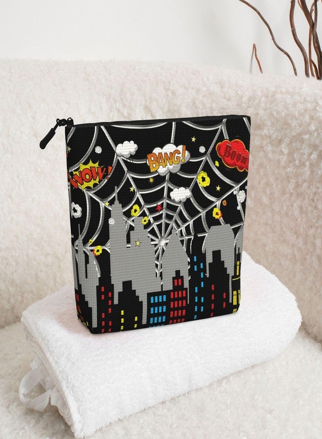 Black Spiderweb Travel Toiletry Bag for Boys - Cute Small Water-resistant Makeup Bag for Kids & Women - Foldable Cosmetic Organizer Storage Bag for Toiletries Accessories Bathroom Stuff - Image 5