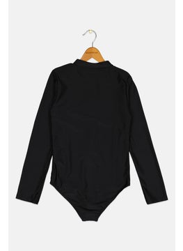 Reebok Kids Girl Brand Logo One Piece Swimwear, Black  - Image 2