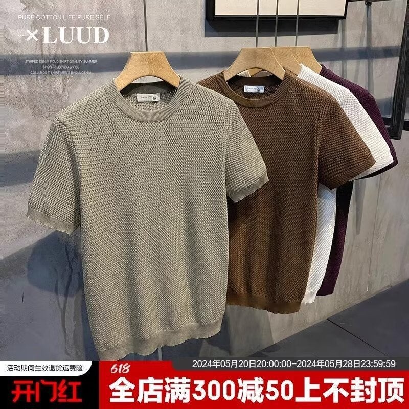 Short-Sleeved T-Shirt Men'S Ins Trendy Brand Hip-Hop Style Round Neck Bottoming Shirt Top Summer - Image 3