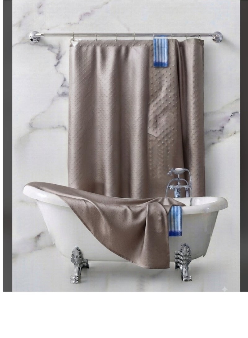 Waterproof shower curtain for bathroom - Image 1