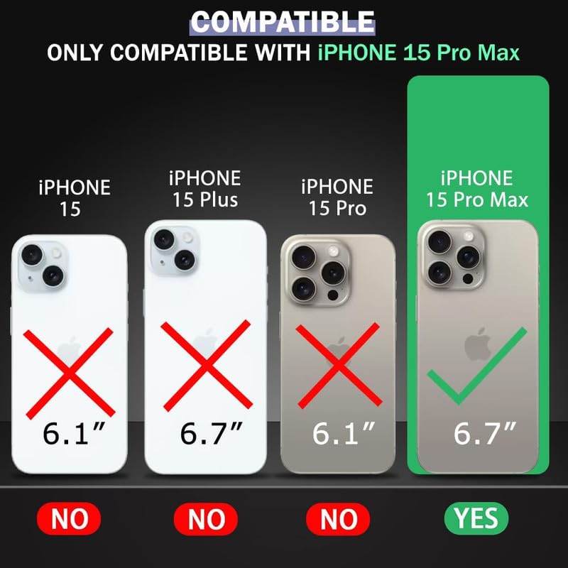 US LITE Shockproof Designer 3D Fangs Case for iPhone 15 Pro Max | Metallic Chrome | Precise Cutouts | Anti-Scratch Grip | Full Camera Protection and Stylish Look - Black - Image 2