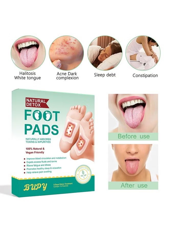 BUPY 10 foot patches, ginger oil bamboo charcoal foot patches, foot care patches, effective foot health patches, improve sleep quality - Image 5