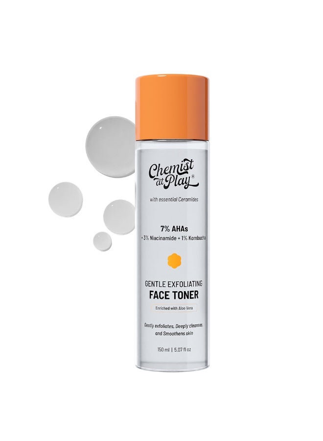 Chemist at Play Glycolic Acid Face Toner for Gentle Exfoliation & Skin Hydration | Formulated with 7% AHA, 3% Niacinamide & 1% Kombucha | 150ml - Image 1
