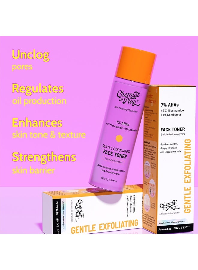 Chemist at Play Glycolic Acid Face Toner for Gentle Exfoliation & Skin Hydration | Formulated with 7% AHA, 3% Niacinamide & 1% Kombucha | 150ml - Image 2