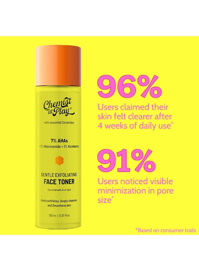 Chemist at Play Glycolic Acid Face Toner for Gentle Exfoliation & Skin Hydration | Formulated with 7% AHA, 3% Niacinamide & 1% Kombucha | 150ml - Image 5
