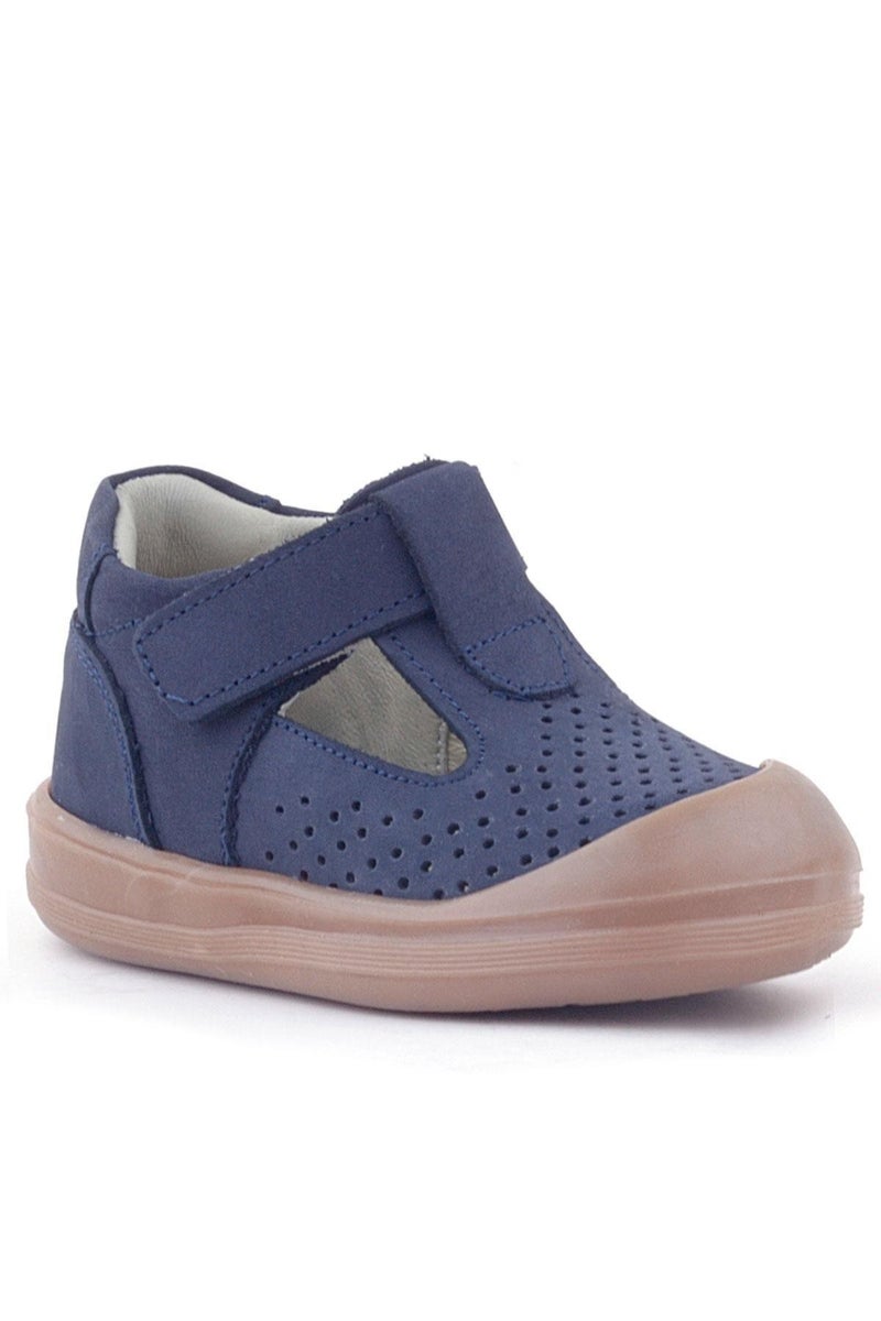 Rakerplus Raker Plus Sean Anatomical Children's Sandal in Genuine Leather, Dark Blue, with Velcro Strap - Image 2