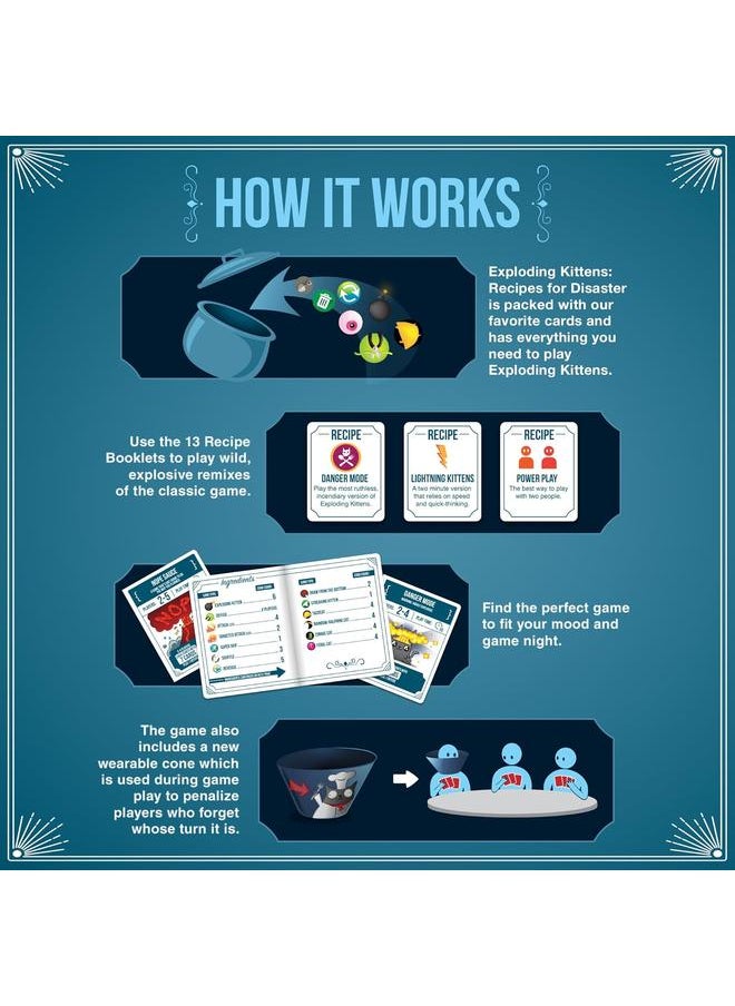 Bluejw - Exploding Kittens Recipes For Disaster 2 To 5 Players Ages 7+ UP 15 Minutes To Play Deluxe High Stakes Card Game Party Game Family Game Night Kid And Adult Card Game - Image 1