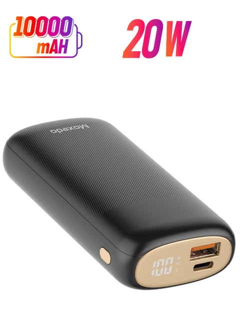 Moxedo Porta-Go Powerbank 10,000 mAh 20W Power Delivery USB-A/USB-C Ports with LED Battery Display Compatible for for iPhone, iPad, Airpods, Android and Samsung