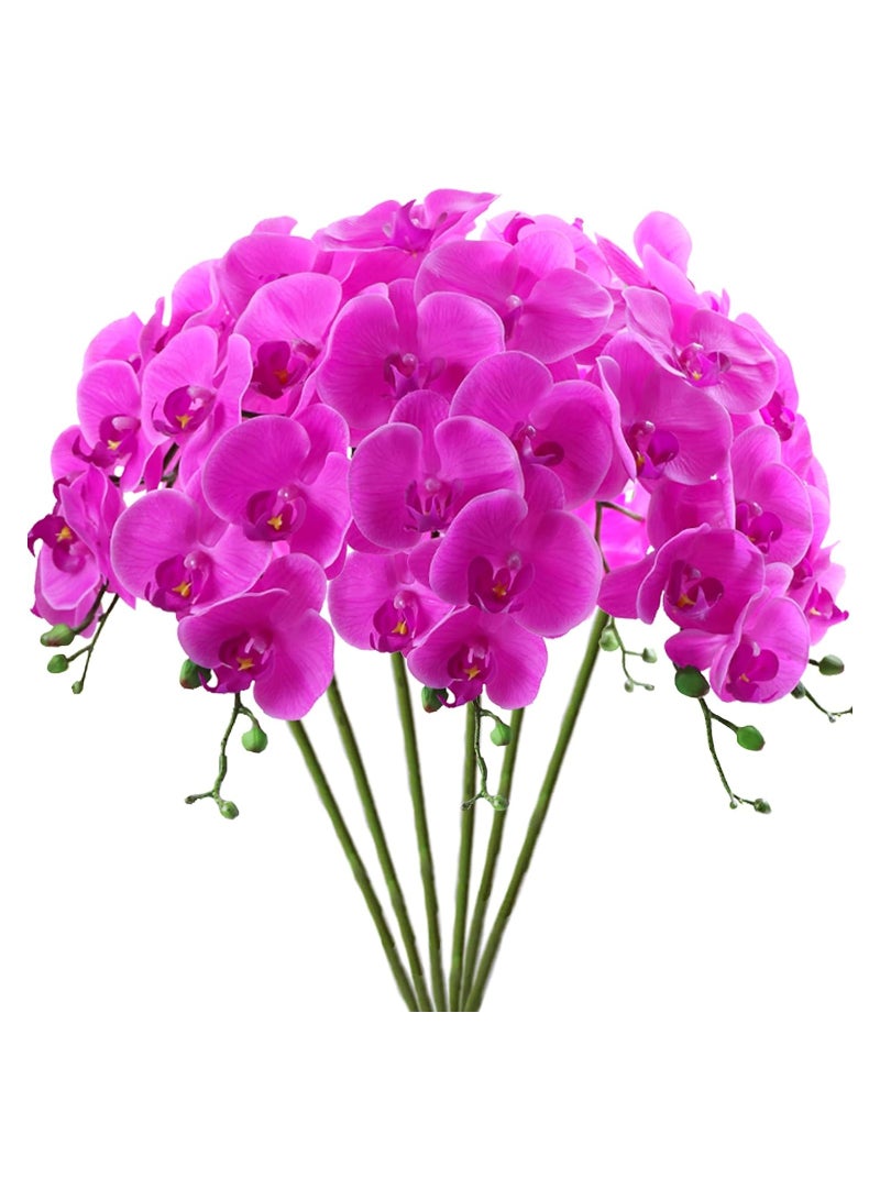 KASTWAVE Artificial Phalaenopsis Flowers 6 Pcs Artificial Orchid Flowers Stem Plants - Image 1