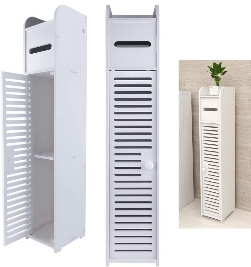 Lucn Small Bathroom Storage Corner Floor Cabinet with Doors and Shelves Narrow sink for Living RoomKitchenHallway81x16x16cm