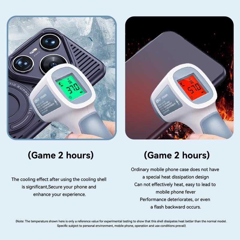 erorex For Huawei Pura 80 5G Cooling MagSafe Magnetic Phone Case with Trolley Bracket(Night Purple) - Image 5