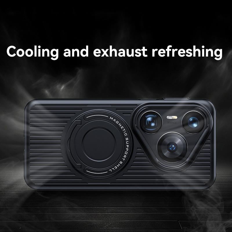 erorex For Huawei Pura 80 5G Cooling MagSafe Magnetic Phone Case with Trolley Bracket(Night Purple) - Image 3