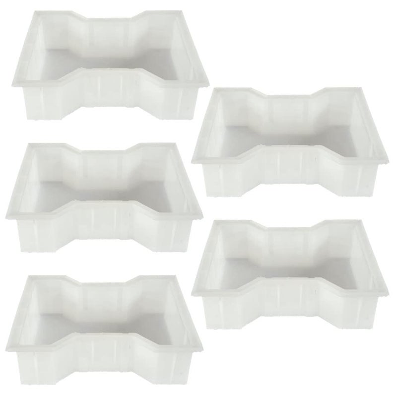 Reyal DUMBELL Paver Block Mould Pack of 5 PLASTIC Make in India PP Mould Outdoor Paving Stone Maker - Image 1