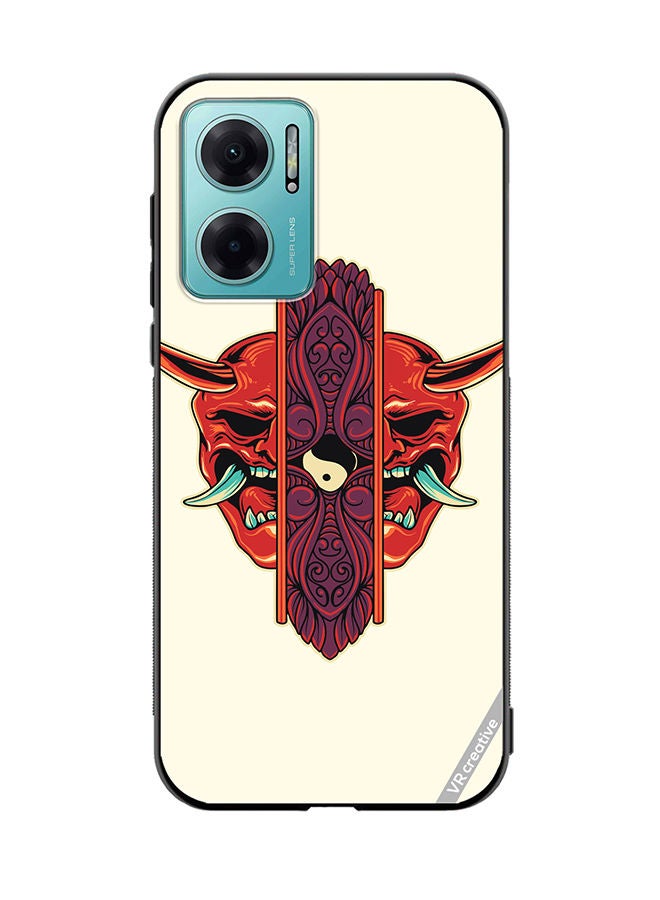 VR CREATIVE Protective Case Cover For Xiaomi Redmi Note 11E Oni Mask Ornament Design Multicolour - Image 1