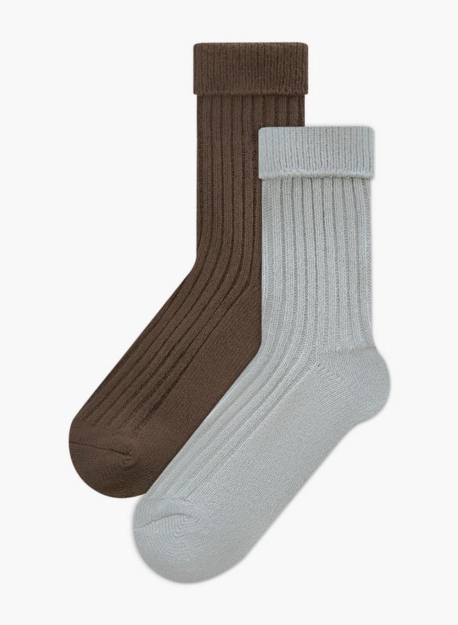 Lee Cooper Pack of 2 Crew Length Non Terry Socks - Image 1