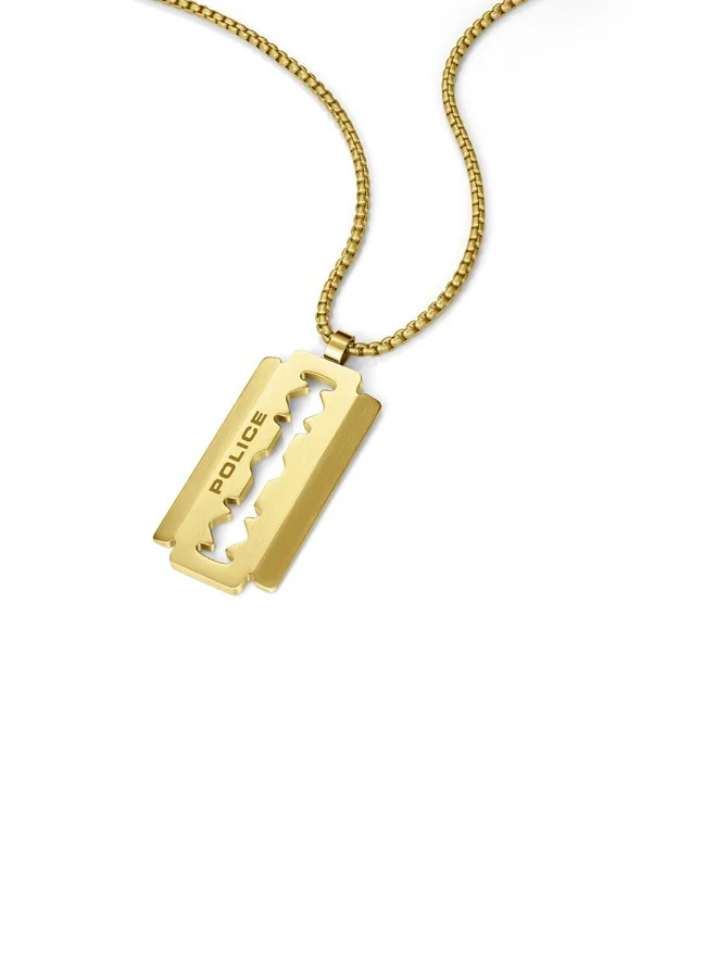 POLICE Razorblade Gold IP Brushed Necklace for Men