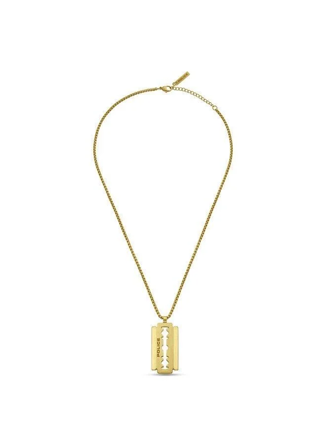 Police  Razorblade Gold IP Brushed Necklace for Men for Men | Best Price UAE