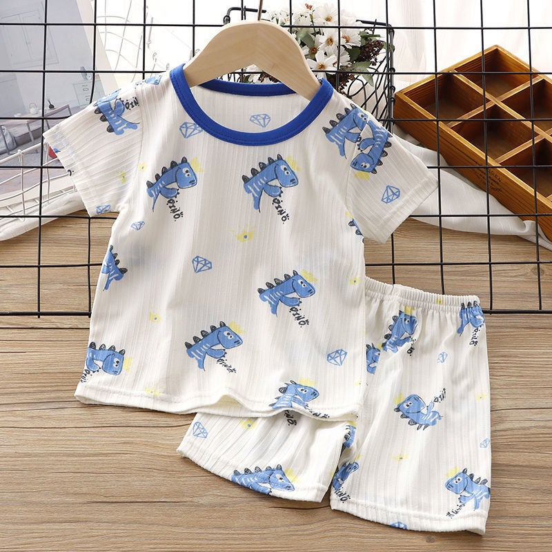 Baby Short-Sleeved T-Shirt Suit Summer Thin 4 Boys Breathable Summer Clothes 2 Kidsren'S Tops Shorts 3 Girls Two-Piece Set - Image 5