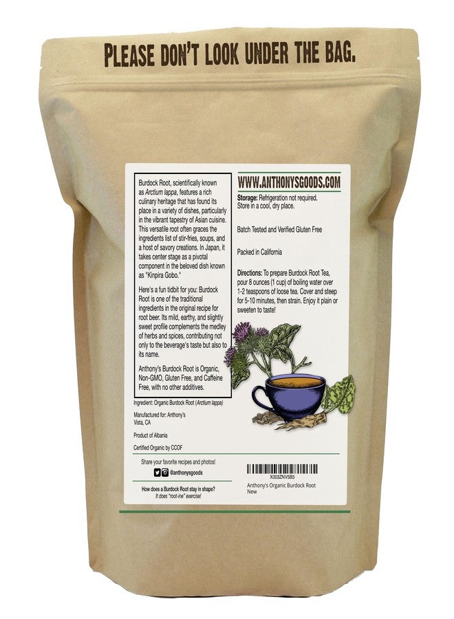 Anthony's Organic Burdock Root, 1 lb, Gluten Free, Cut & Sifted, Non GMO, Caffeine Free - Image 2
