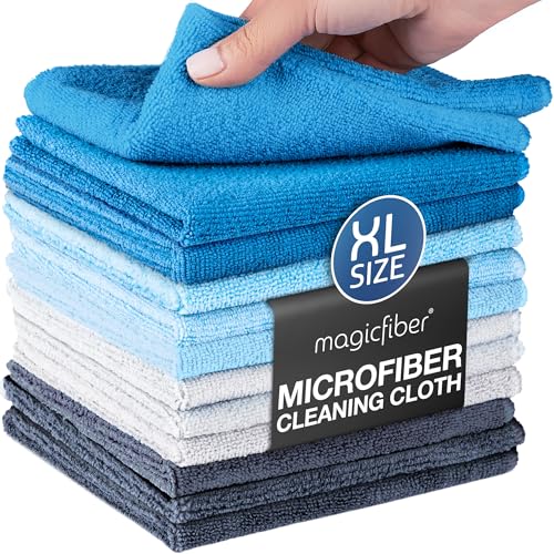 MagicFiber Microfiber Cleaning Cloth - Higher Quality, Larger Size - Micro Fiber Cloth for Cleaning Rags, Dust Cloths, Kitchen Dish Towels (12 Pack, 13”x11”) - Image 1