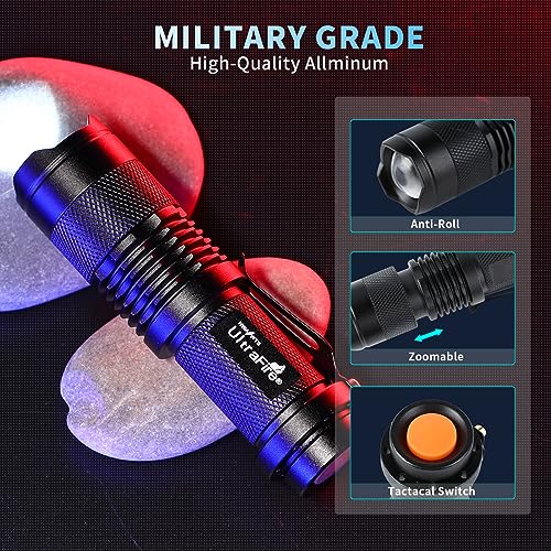 ULTRAFIRE 5 Pack SK68 Tactical and Small Flashlights,7w 3-Mode Pocket Torch Adjustable Focus Zoom Light Lamp - Image 2