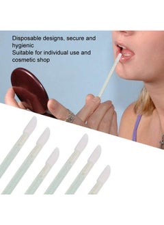 ZJchao 100Pcs/Set Disposable Lip Brushes Make Up Brush Lipstick Lip Gloss Wands Applicator Tool Makeup Beauty Tool Kits Green  - Image 4