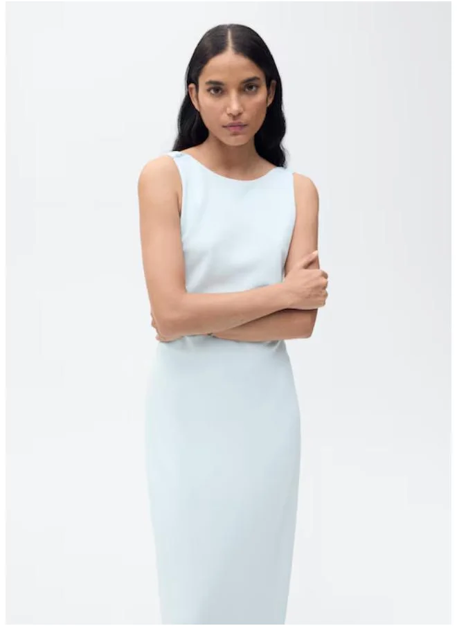 MANGO Satin Dress With Open Back