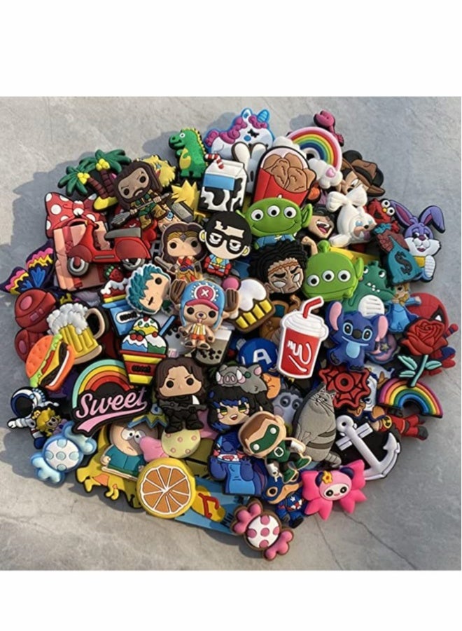Shoe Decoration Charms 100 Pcs Random Different Shoe Charm for Croc Charm for Hole Hole Shoe - Image 1