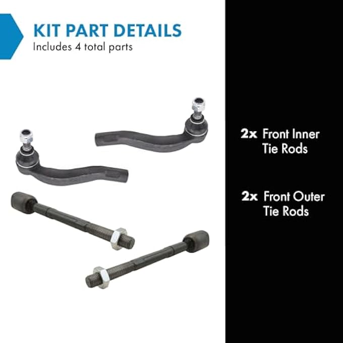 TRQ Front Tie Rod Set Compatible With 19952000 Lexus Ls400 - Image 3