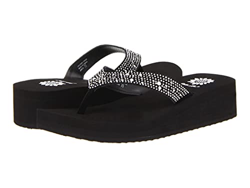 Yellow Box Women's Africa Wedge Flip Flop, Black, 6.5 M US - Image 1