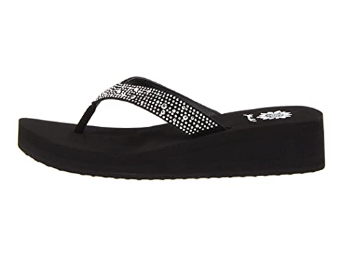 Yellow Box Women's Africa Wedge Flip Flop, Black, 6.5 M US - Image 4