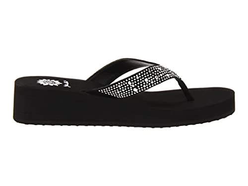 Yellow Box Women's Africa Wedge Flip Flop, Black, 6.5 M US - Image 3